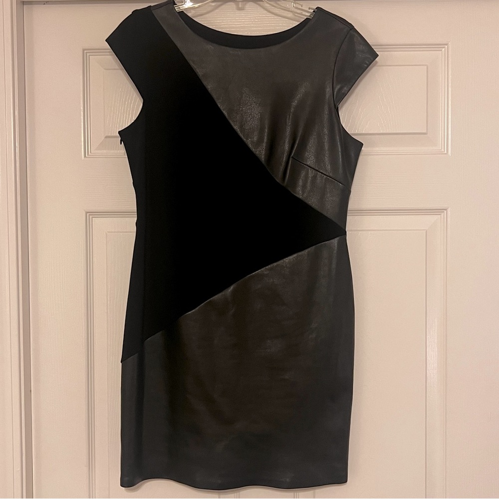 Joseph Ribkoff Vegan Leather Shift Dress, size 12